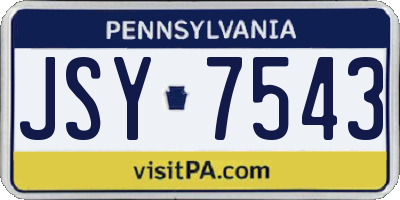 PA license plate JSY7543