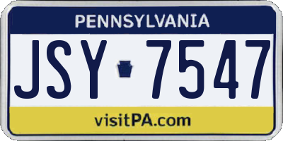 PA license plate JSY7547