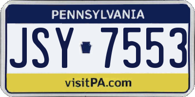 PA license plate JSY7553