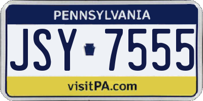 PA license plate JSY7555