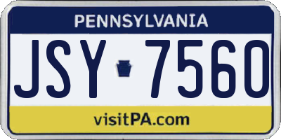 PA license plate JSY7560