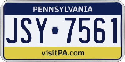 PA license plate JSY7561