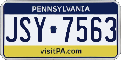 PA license plate JSY7563