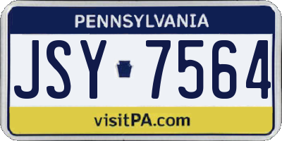 PA license plate JSY7564