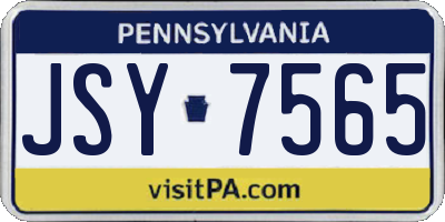 PA license plate JSY7565