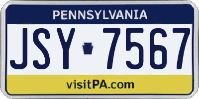 PA license plate JSY7567