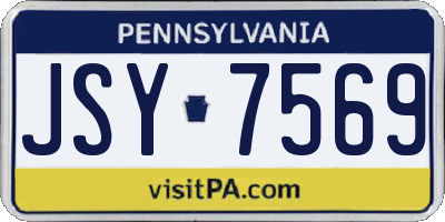 PA license plate JSY7569