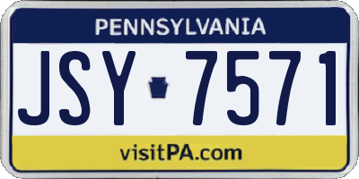 PA license plate JSY7571