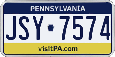PA license plate JSY7574