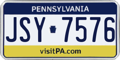 PA license plate JSY7576