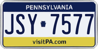 PA license plate JSY7577