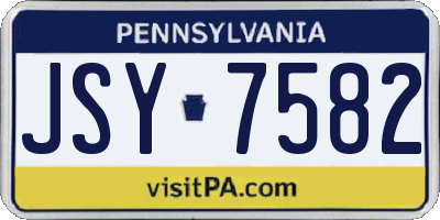 PA license plate JSY7582