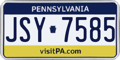 PA license plate JSY7585
