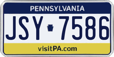 PA license plate JSY7586