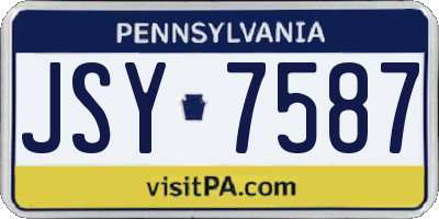 PA license plate JSY7587