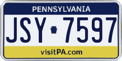 PA license plate JSY7597