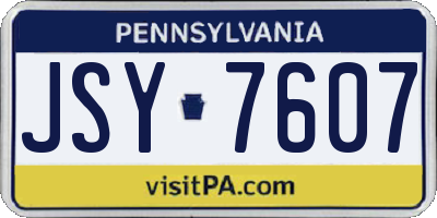 PA license plate JSY7607