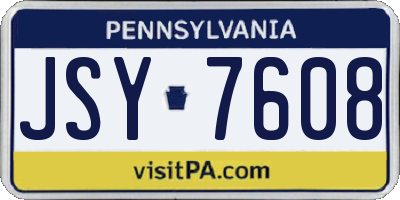 PA license plate JSY7608