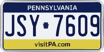 PA license plate JSY7609