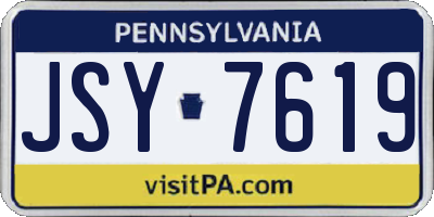 PA license plate JSY7619