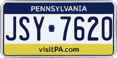 PA license plate JSY7620
