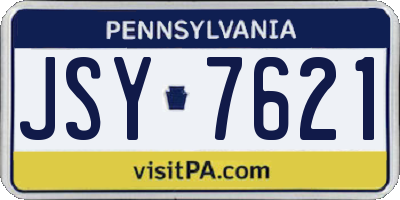 PA license plate JSY7621