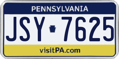 PA license plate JSY7625