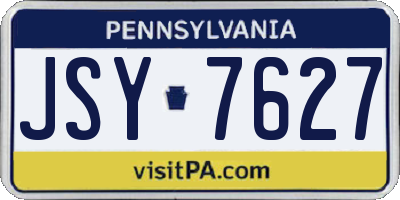 PA license plate JSY7627