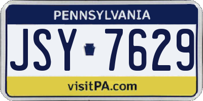 PA license plate JSY7629