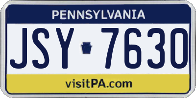 PA license plate JSY7630
