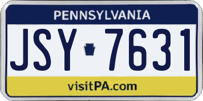 PA license plate JSY7631