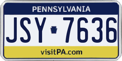 PA license plate JSY7636