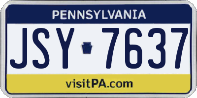 PA license plate JSY7637