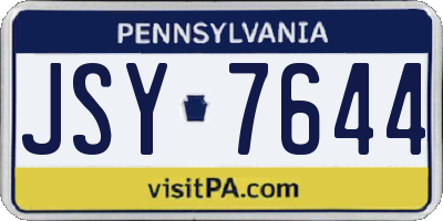 PA license plate JSY7644
