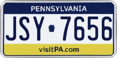 PA license plate JSY7656