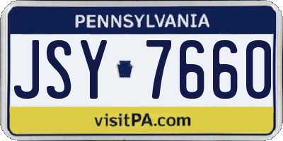 PA license plate JSY7660