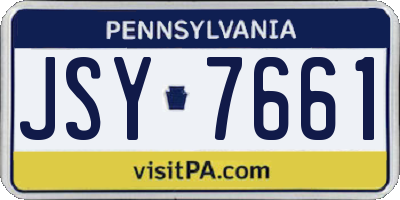 PA license plate JSY7661