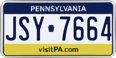 PA license plate JSY7664