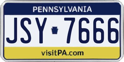 PA license plate JSY7666