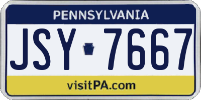 PA license plate JSY7667