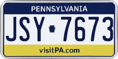 PA license plate JSY7673