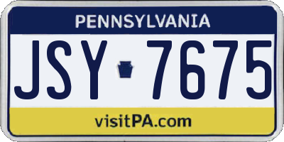 PA license plate JSY7675