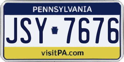 PA license plate JSY7676