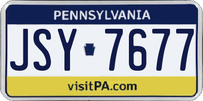 PA license plate JSY7677