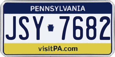 PA license plate JSY7682