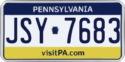 PA license plate JSY7683