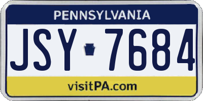 PA license plate JSY7684