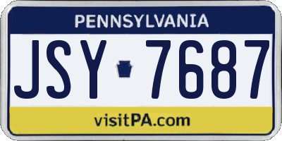 PA license plate JSY7687