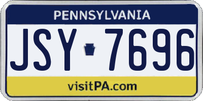 PA license plate JSY7696