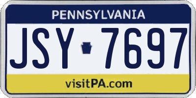 PA license plate JSY7697